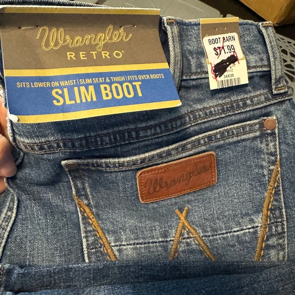 NEW Wrangler Retro Slim Bootcut Jeans Men's 34X30 Yellowstone‎ Landman Western